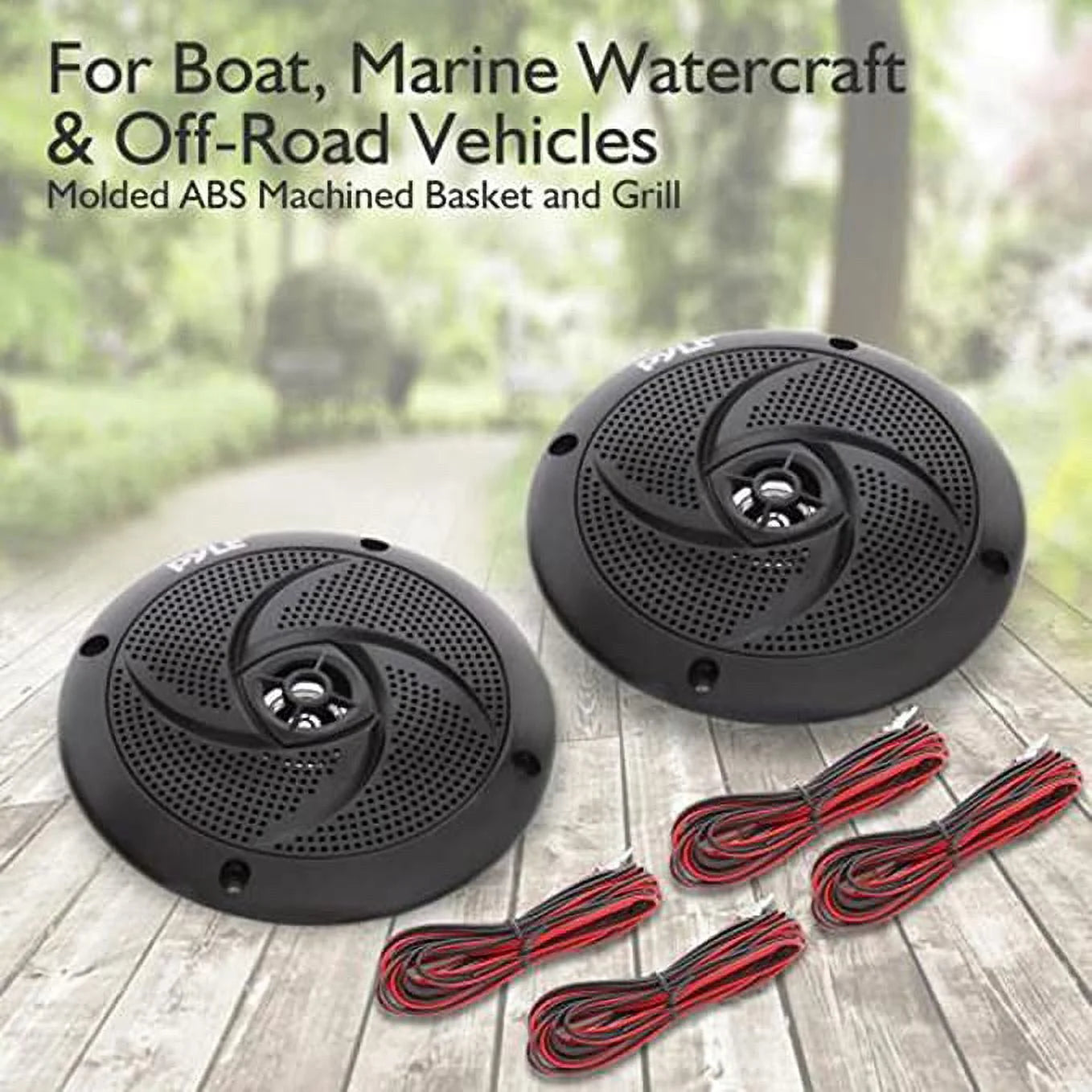 100W Low-Profile Slim Style Waterproof Weather Resistant Outdoor Audio Stereo Sound System