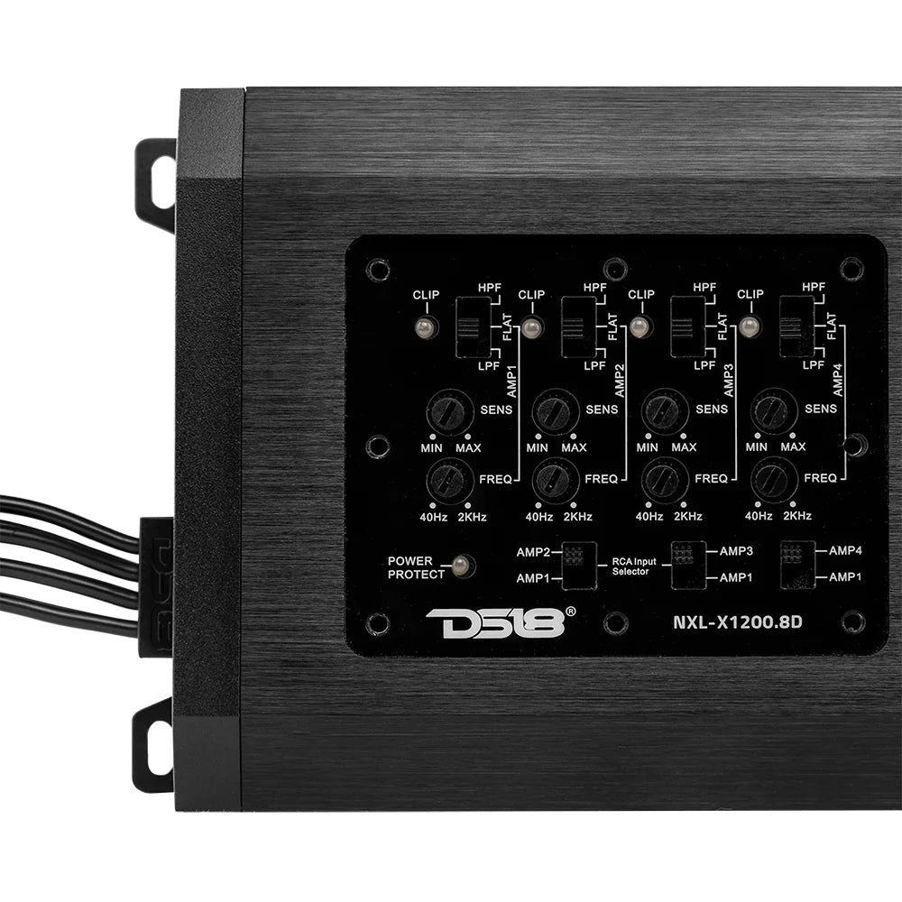 NXL 8-Channel Full-Range Class D IP67 Marine and Powersports Amplifier 8 X 150 Watts RMS @ 4-Ohm