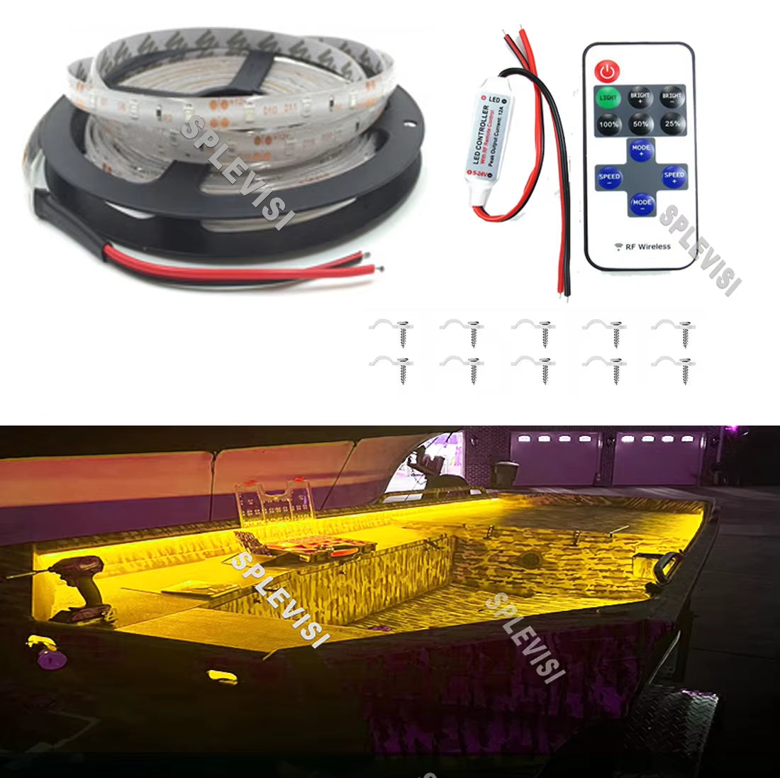 LED Strip Kit for Caravan Kayak Yacht Sailing Boat Marine Deck Accent Interior Lighting Waterproof 12V Bow Trailer Pontoon Light