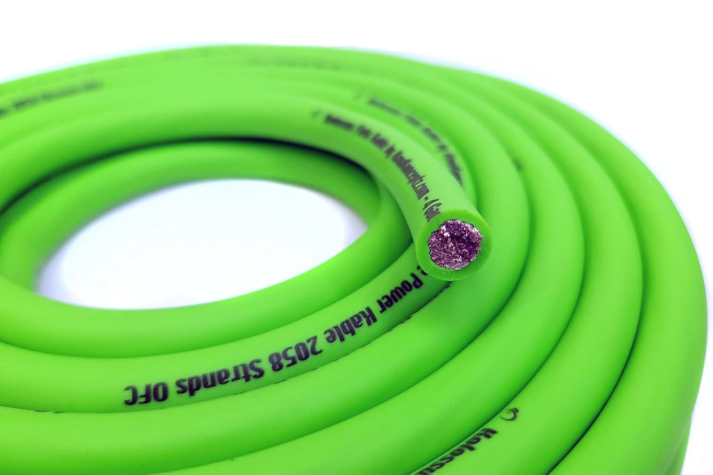 Kolossus Kandy Green OFC 4 Gauge Power Battery Wire Copper Ground Cable - 5 Feet increments