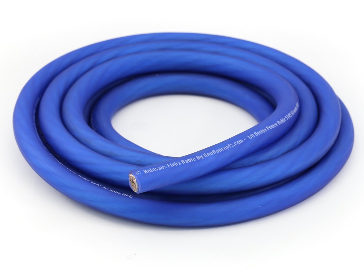 Kolossus Flex Kable 4 Gauge Power Wire Blue OFC (Sold in 5 Foot Increments)