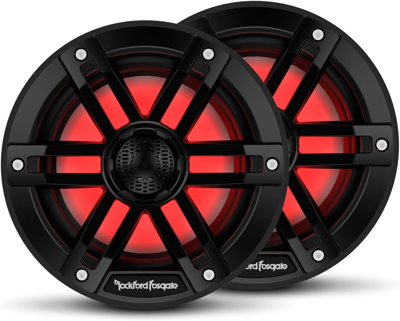 M1-6B Color Optix 6” 2-Way Coaxial Multicolor LED Lighted Marine Speakers - Black (Pair)