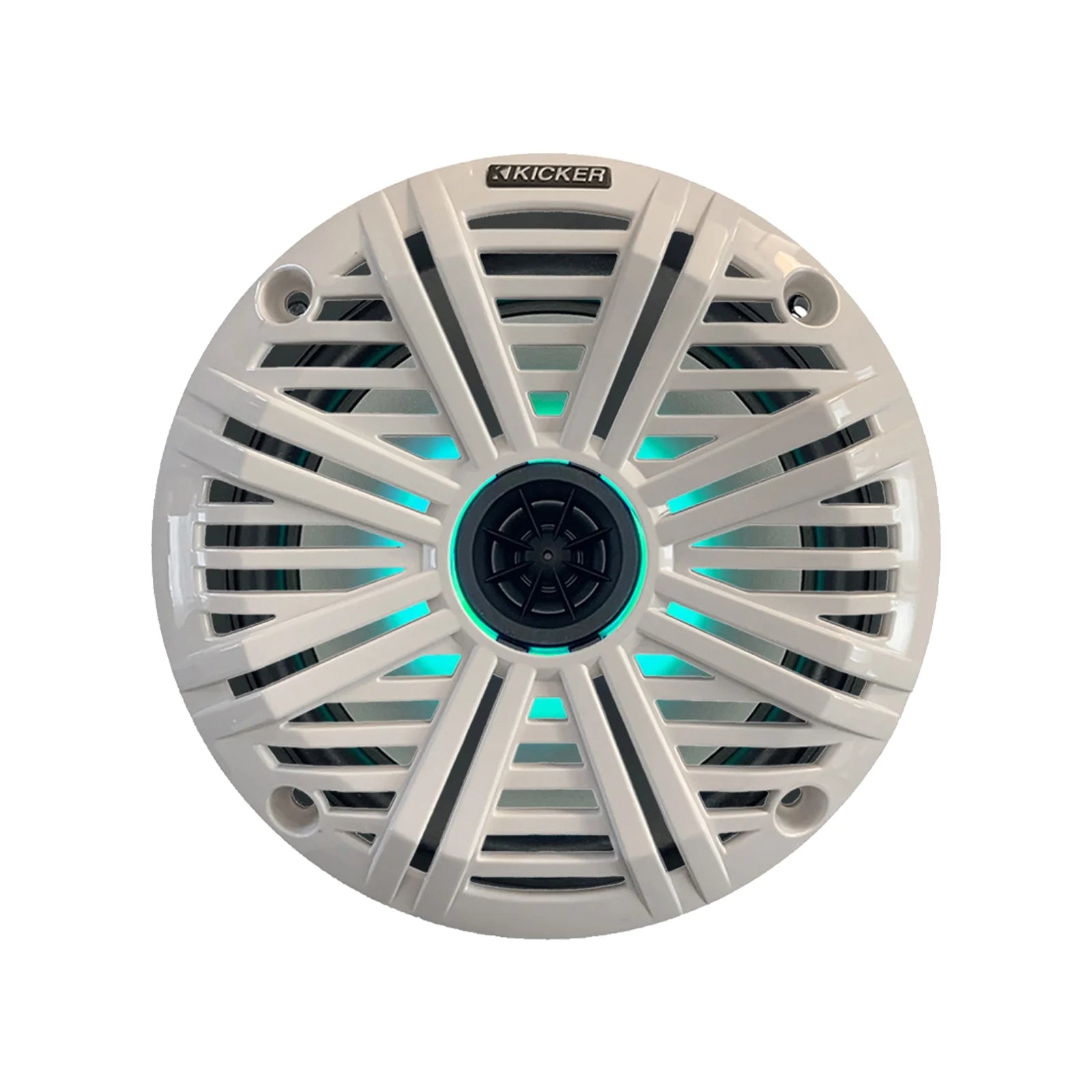 All-Weather Marine Gauge Style Bluetooth USB Stereo Receiver Bundle with Wired Remote, 4X 6.5" 2-Way 195W Max Coaxial Marine LED Speakers W/ Remote, White Salt Water Grilles, Wire, Antenna