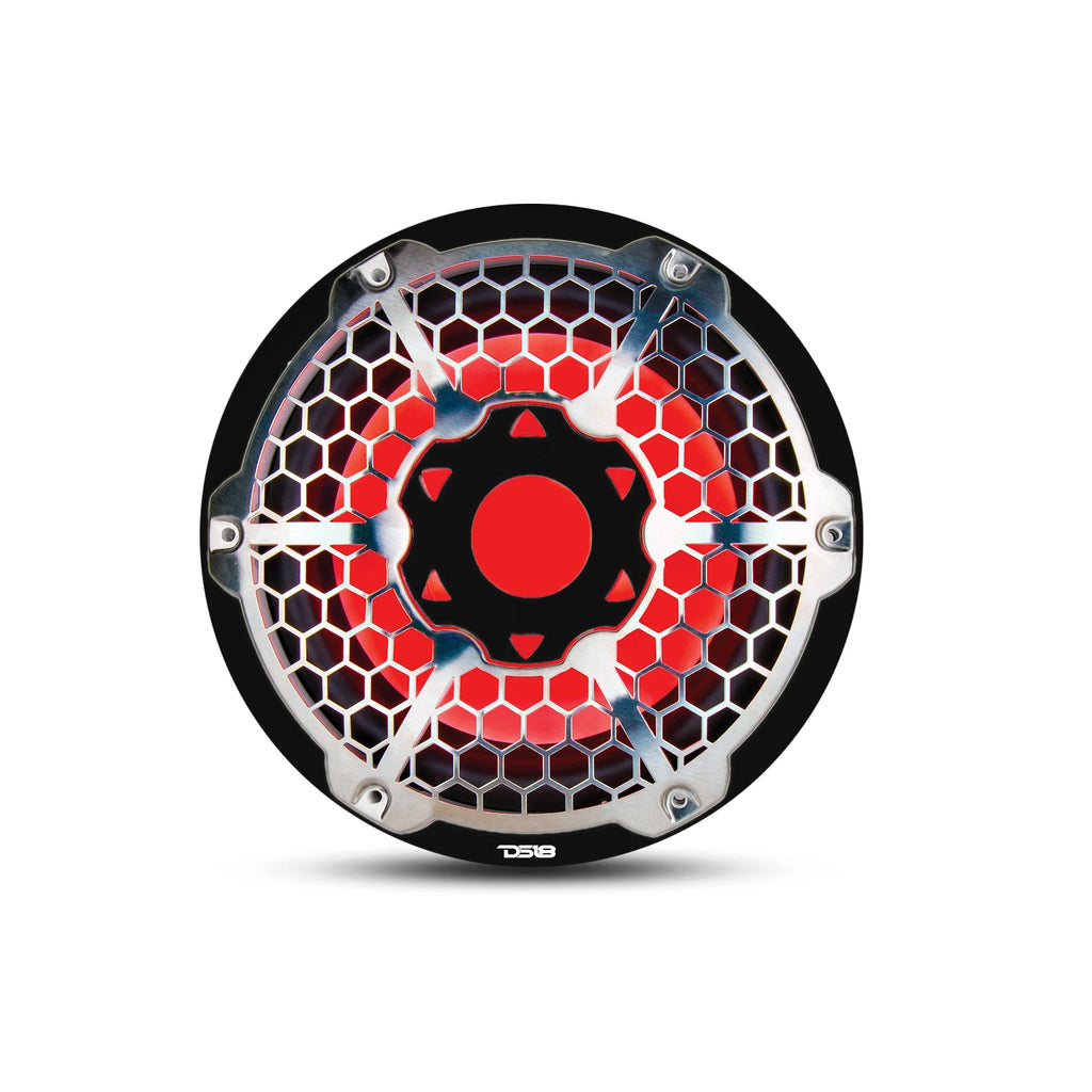 DS18 Best Marine Stereo Subwoofer Package 1 X 10” Subwoofer | 2 X 6.5” Speaker Tower | 2 X 6.5” Marine Speaker | 1 X 5 Ch Amplifier | 1 X MOFCKIT4 and 1 X LED-BTC