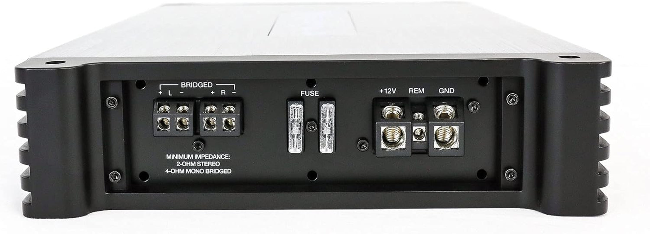 DBM25 Marine Amplifier, 1500W Peak/375W Dyno RMS, 2 Channel, 2 or 4 Ohm, Waterproof Design, Adjustable Crossover, Remote Bass Control for Boats and Marine Audio