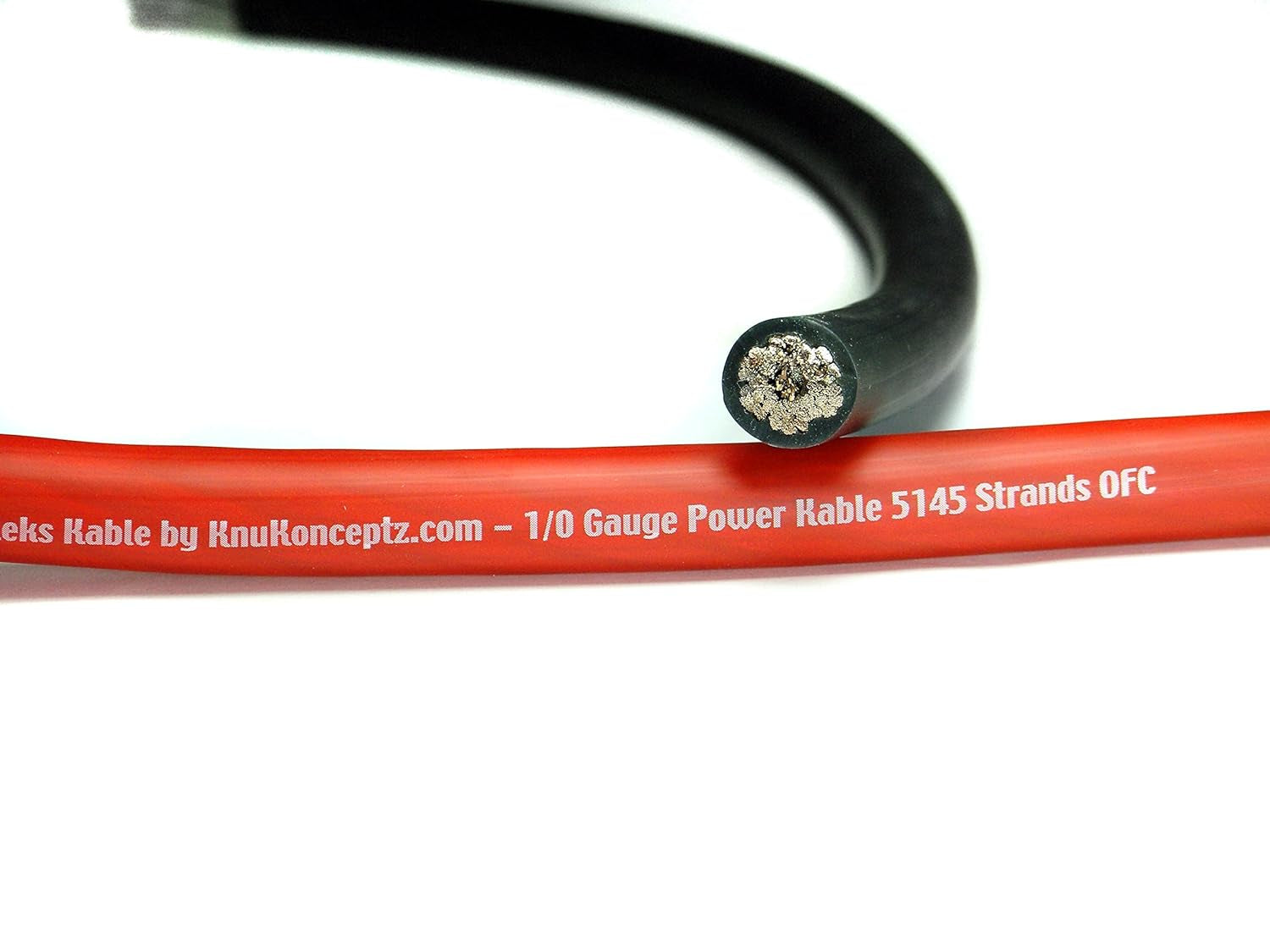Kolossus Flex Kable OFC 0 Gauge Power Wire Copper Cable Red 1/0 AWG