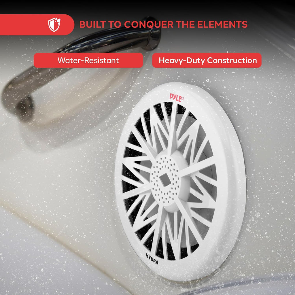 10-Inch Outdoor Marine Audio Subwoofer - 500 Watt Single White Waterproof Bass Loud Speaker for Marine Stereo Sound System, under Helm or Box Case Mount in Small Boat, Water Vehicle - PLMRW10