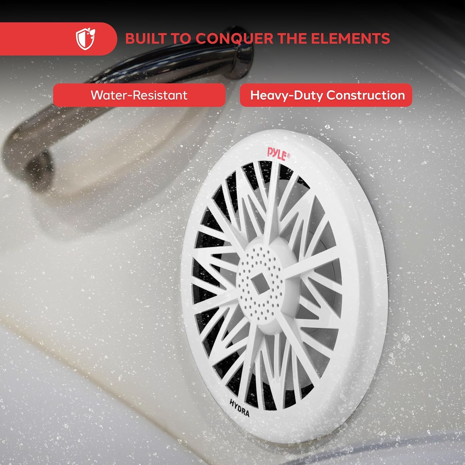 10-Inch Outdoor Marine Audio Subwoofer - 500 Watt Single White Waterproof Bass Loud Speaker for Marine Stereo Sound System, under Helm or Box Case Mount in Small Boat, Water Vehicle - PLMRW10