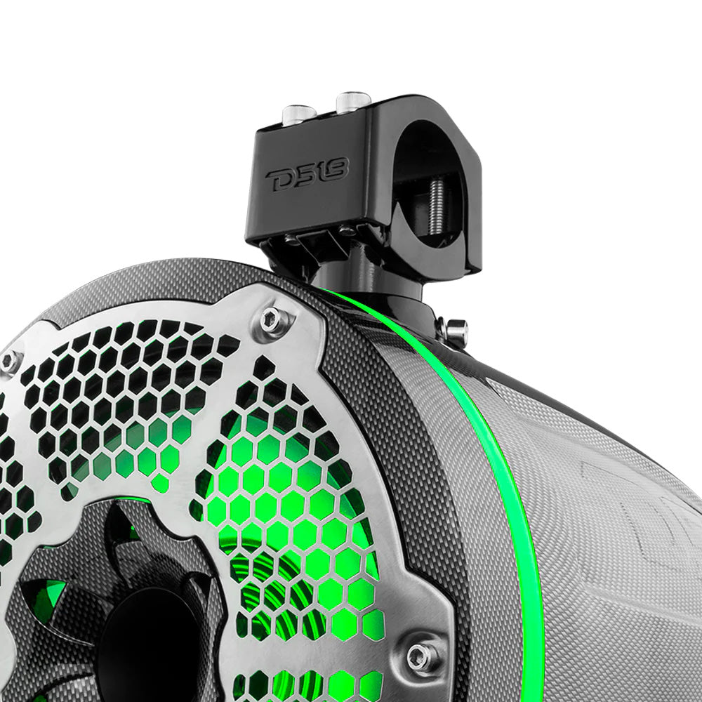 DS18 HYDRO 10 Neodymium Marine Towers wBuiltIn Passive Radiator 1 Driver  RGB LED Light  900W  Black CFX10TPNEO