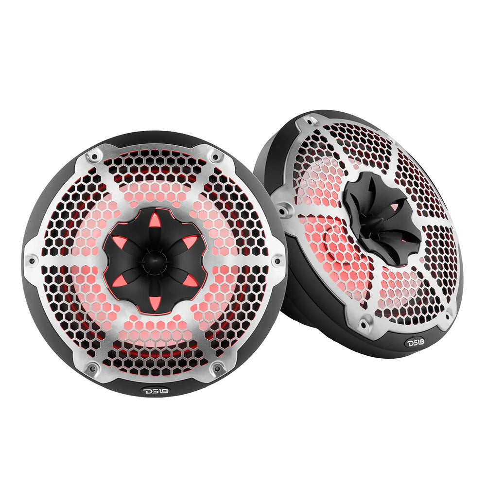 DS18 HYDRO 10 2Way Speakers wBullet Tweeter  Integrated RGB LED Lights  Black NXL10MBK