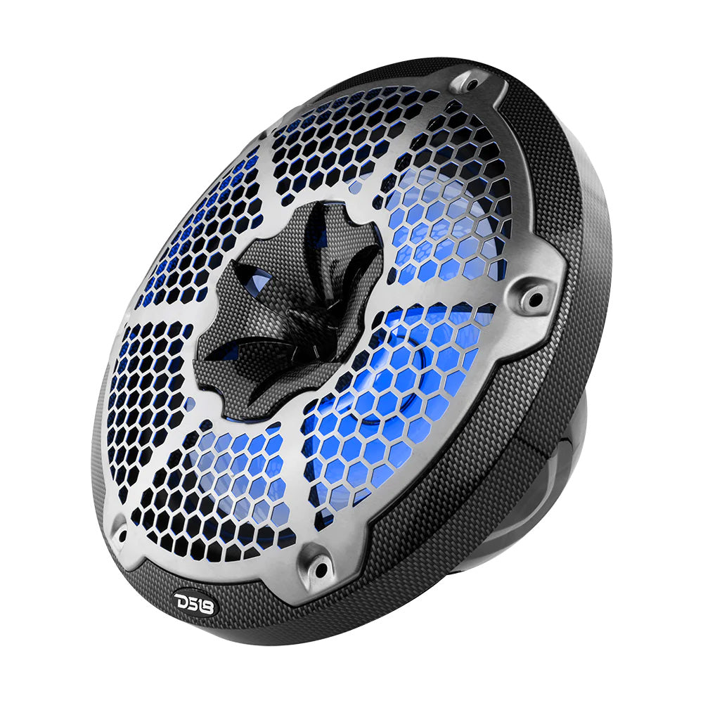 DS18 HYDRO 10 2Way Speakers wBullet Tweeter  Integrated RGB LED Lights  Carbon Fiber CF10M