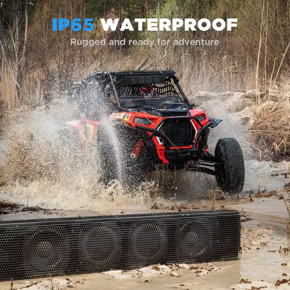 25" Waterproof Sound Bar-Bluetooth Speaker with RGB Lighting Compatible W/ Polaris RZR Can-Am