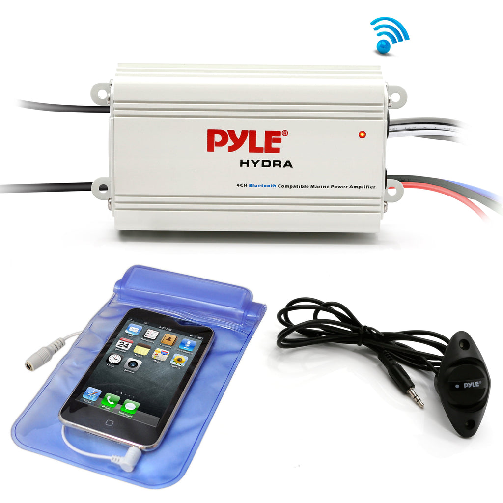 Bluetooth Marine Amplifier Kit, 4-Ch. Waterproof Audio Power Amp System