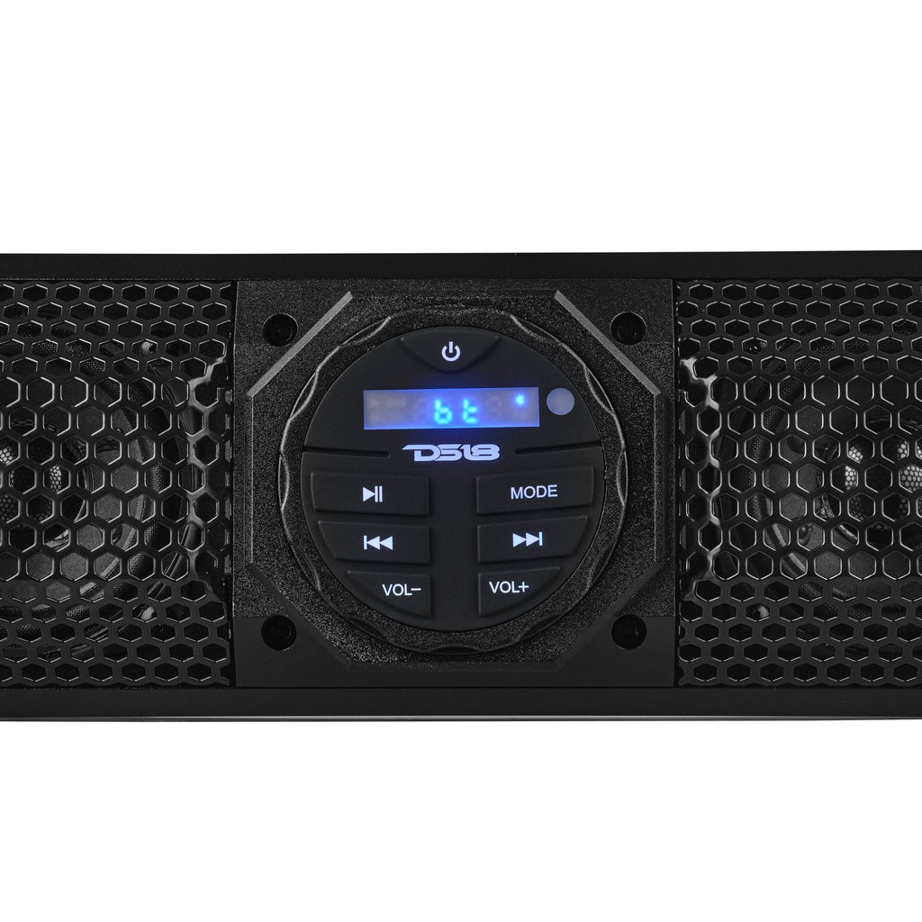 24" Marine Sound Bar Speaker System, 6 Speakers 600 Watts, Bluetooth® V5.0, Rotating Control Panel
