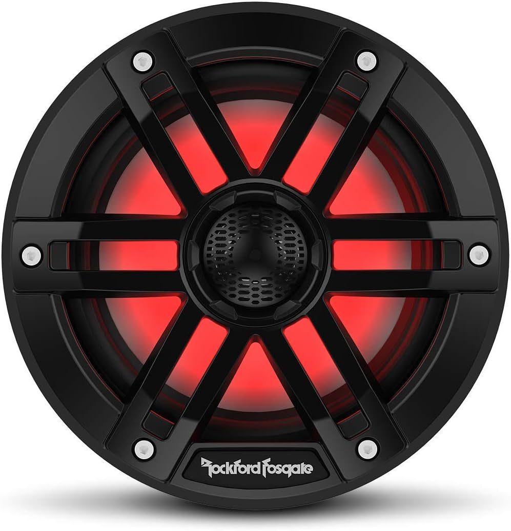 M1-6B Color Optix 6” 2-Way Coaxial Multicolor LED Lighted Marine Speakers - Black (Pair)