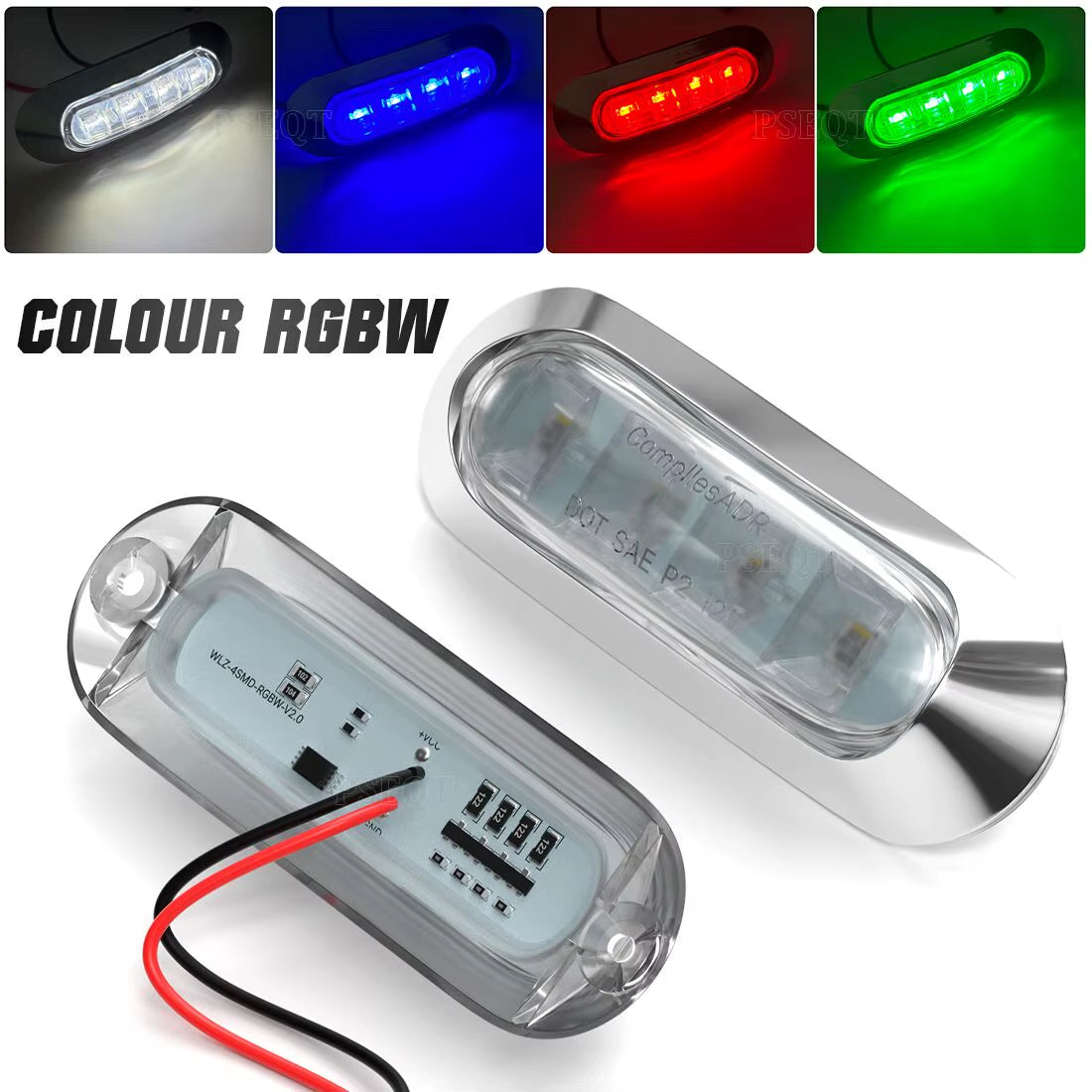 RGBW Marine Boat LED Courtesy Lights 12V Waterproof Navigation Deck Stern Transom Anchor Lamp