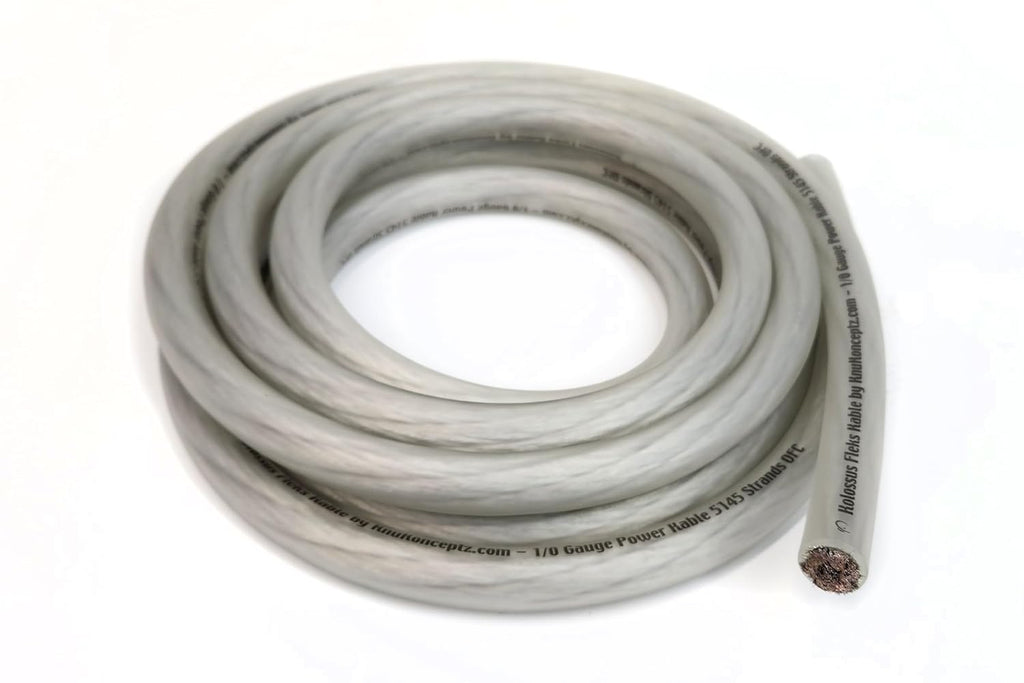 Kolossus Flex Kable OFC 0 Gauge Power Wire Copper Cable (Silver, 5 Feet)