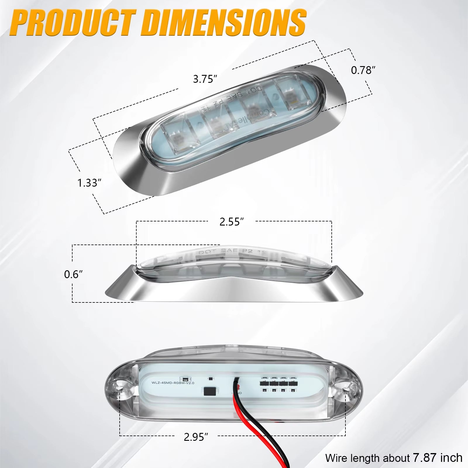 RGBW Marine Boat LED Courtesy Lights 12V Waterproof Navigation Deck Stern Transom Anchor Lamp