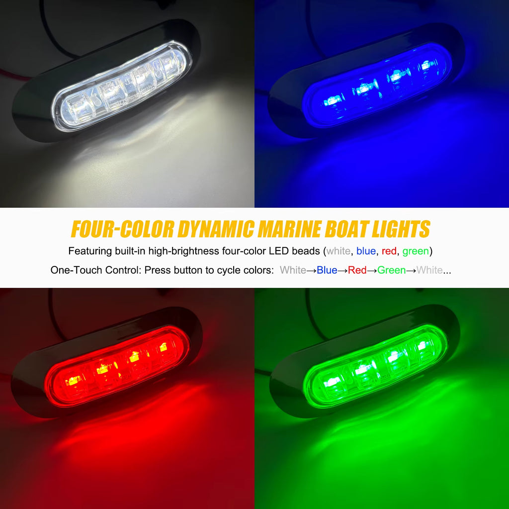 RGBW Marine Boat LED Courtesy Lights 12V Waterproof Navigation Deck Stern Transom Anchor Lamp