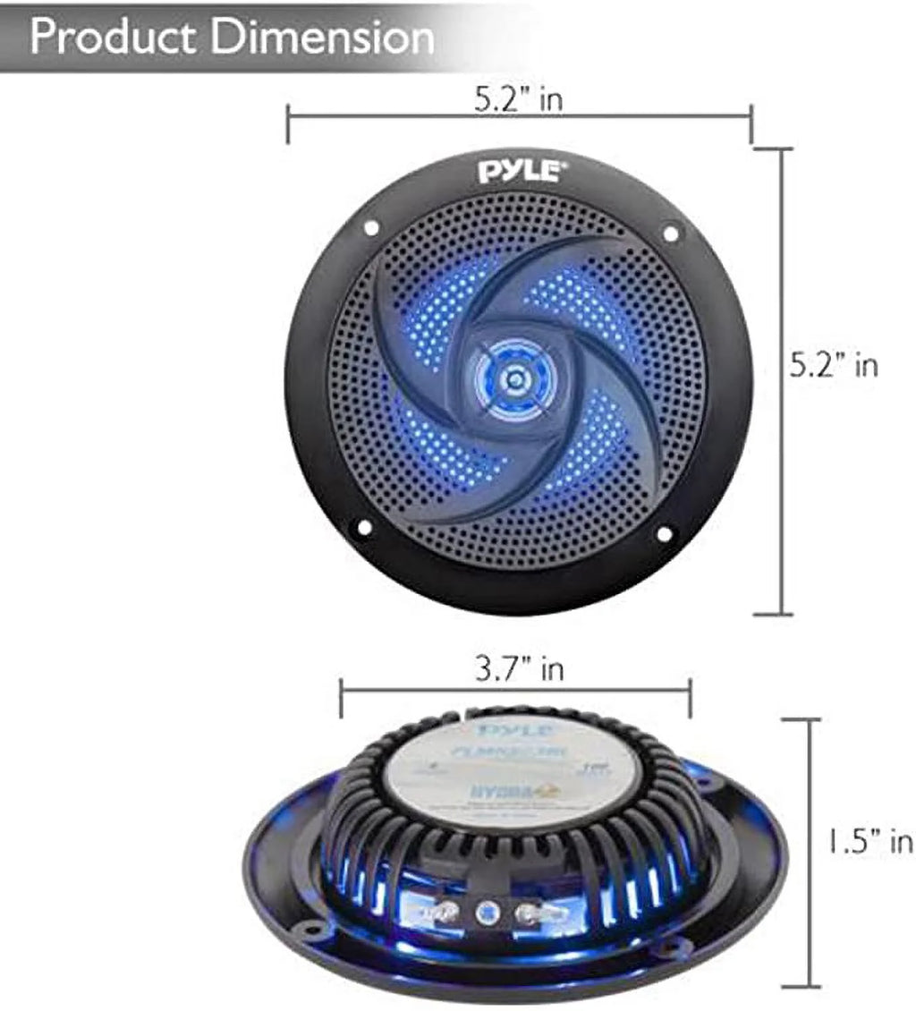100W Low-Profile Slim Style Waterproof Weather Resistant Outdoor Audio Stereo Sound System