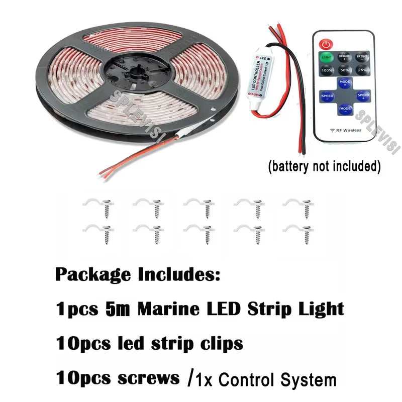 LED Strip Kit for Caravan Kayak Yacht Sailing Boat Marine Deck Accent Interior Lighting Waterproof 12V Bow Trailer Pontoon Light