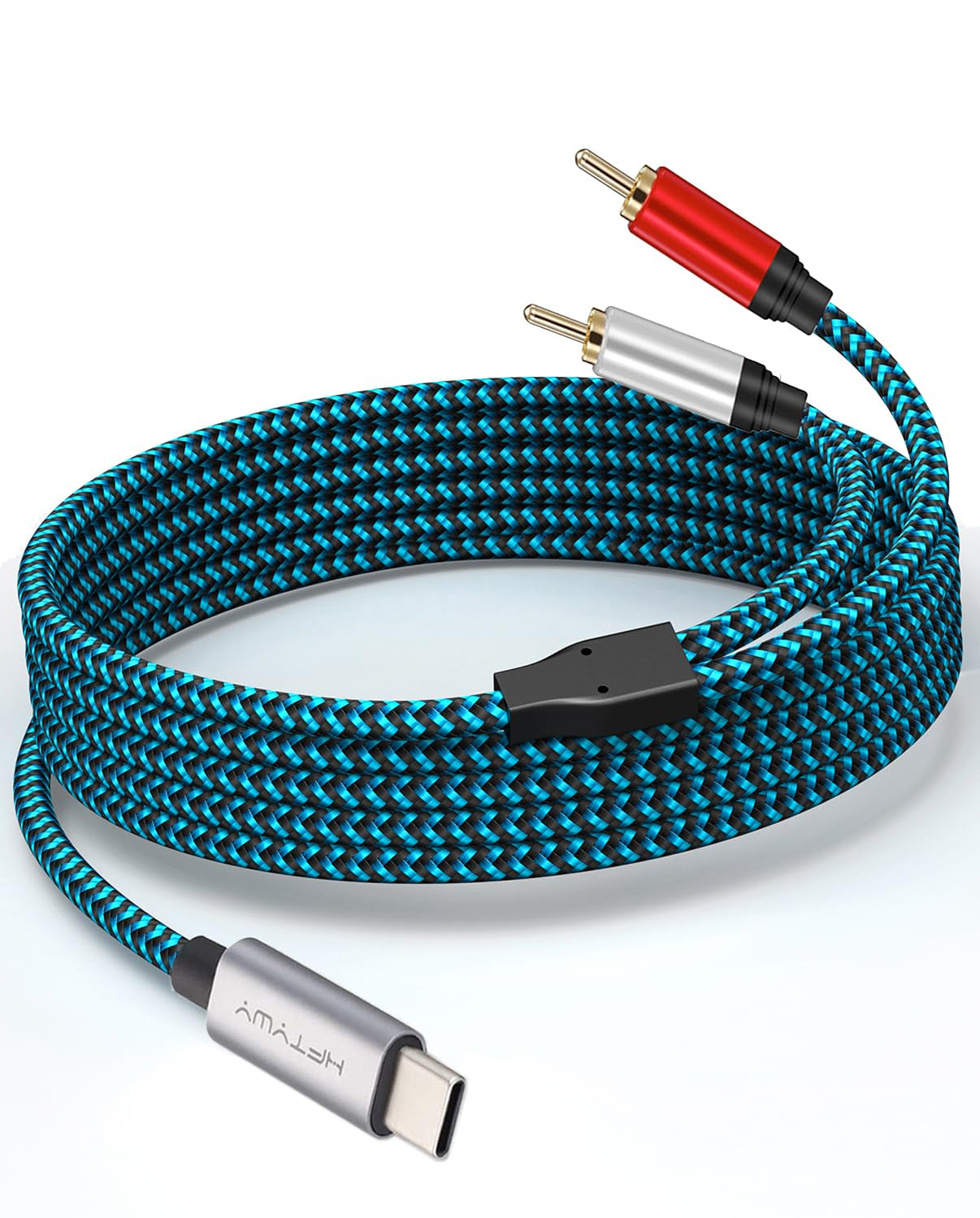 USB C to RCA Audio Cable, Type C to 2 Male RCA Stereo Adapter Cord 20Ft - Hi-Res DAC Aux Splitter for Iphone 17 16 15 Pro Max, Ipad Pro, Samsung S24, Home Theater, Amplifier, Car Speaker